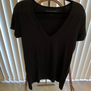 Black V-Neck Tee